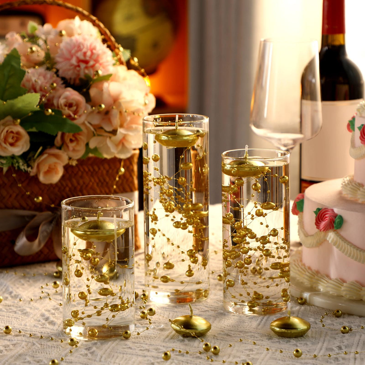 Fumete bridal shower dinner decor adds a chic, subtle glow