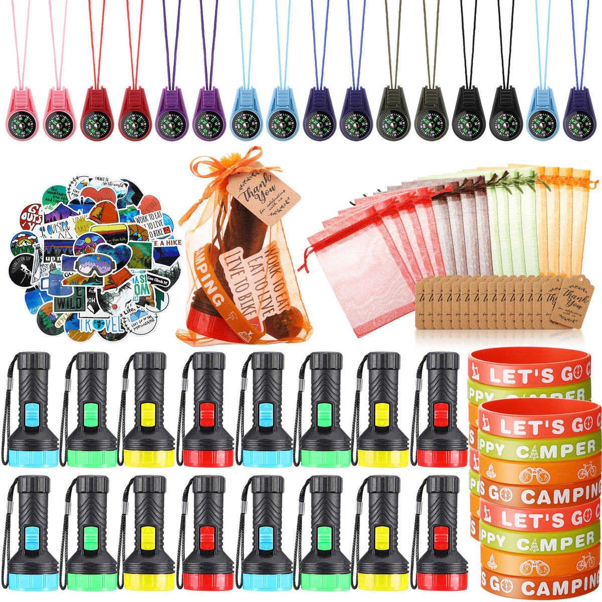 Fumete camping bracelets: durable silicone wearables for party favors.