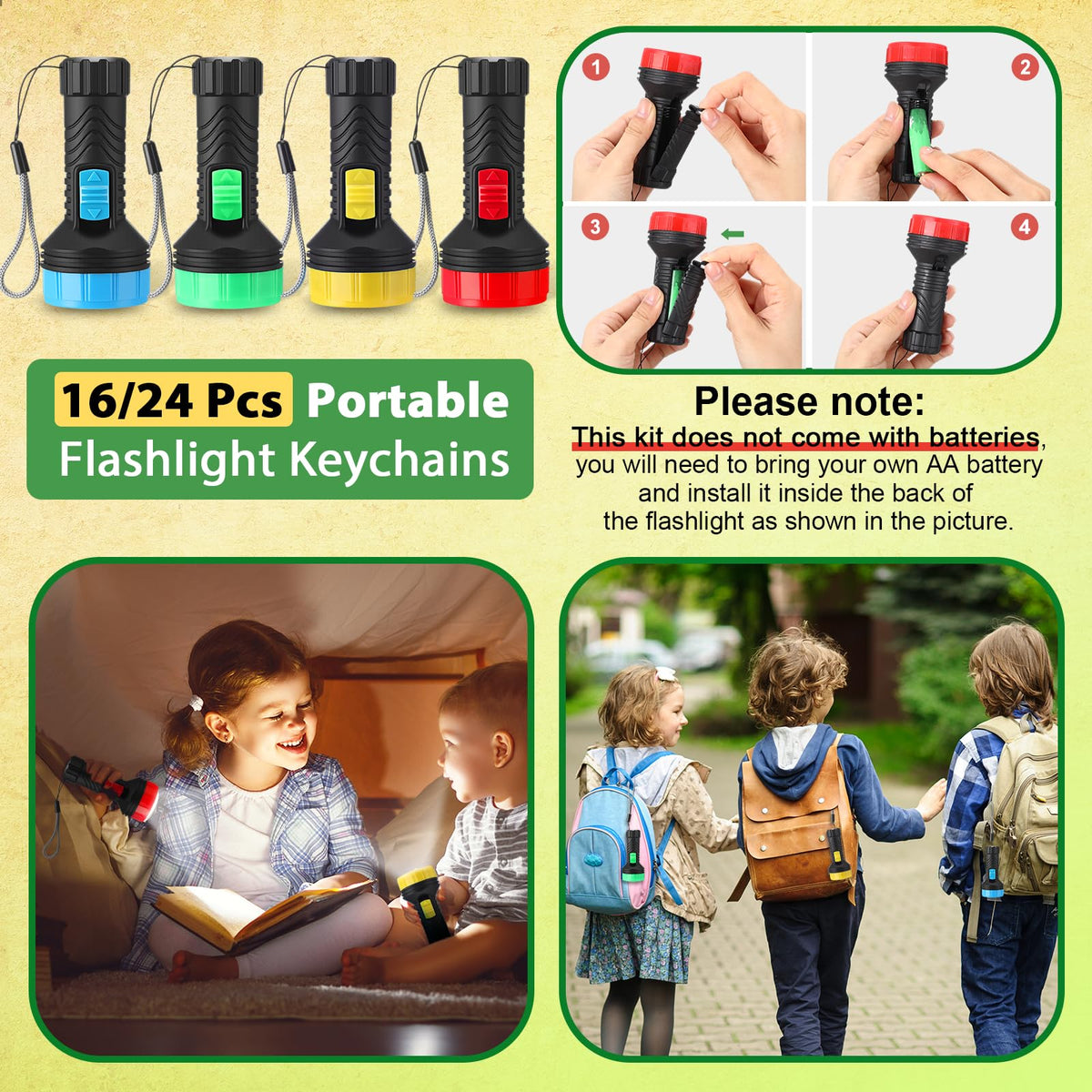 Fumete mini flashlight keychains: compact lighting for night events.
