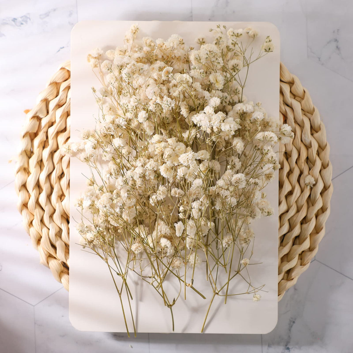 Fumete ivory dried baby breath bouquet adds rustic charm to home decor