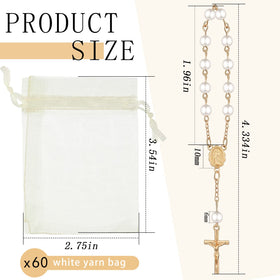 Fumete mini rosary favor featuring gold plated detail for a refined keepsake.