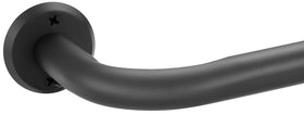 Fumlyate curtain rod assembly demonstrating seamless splice for extended windows.
