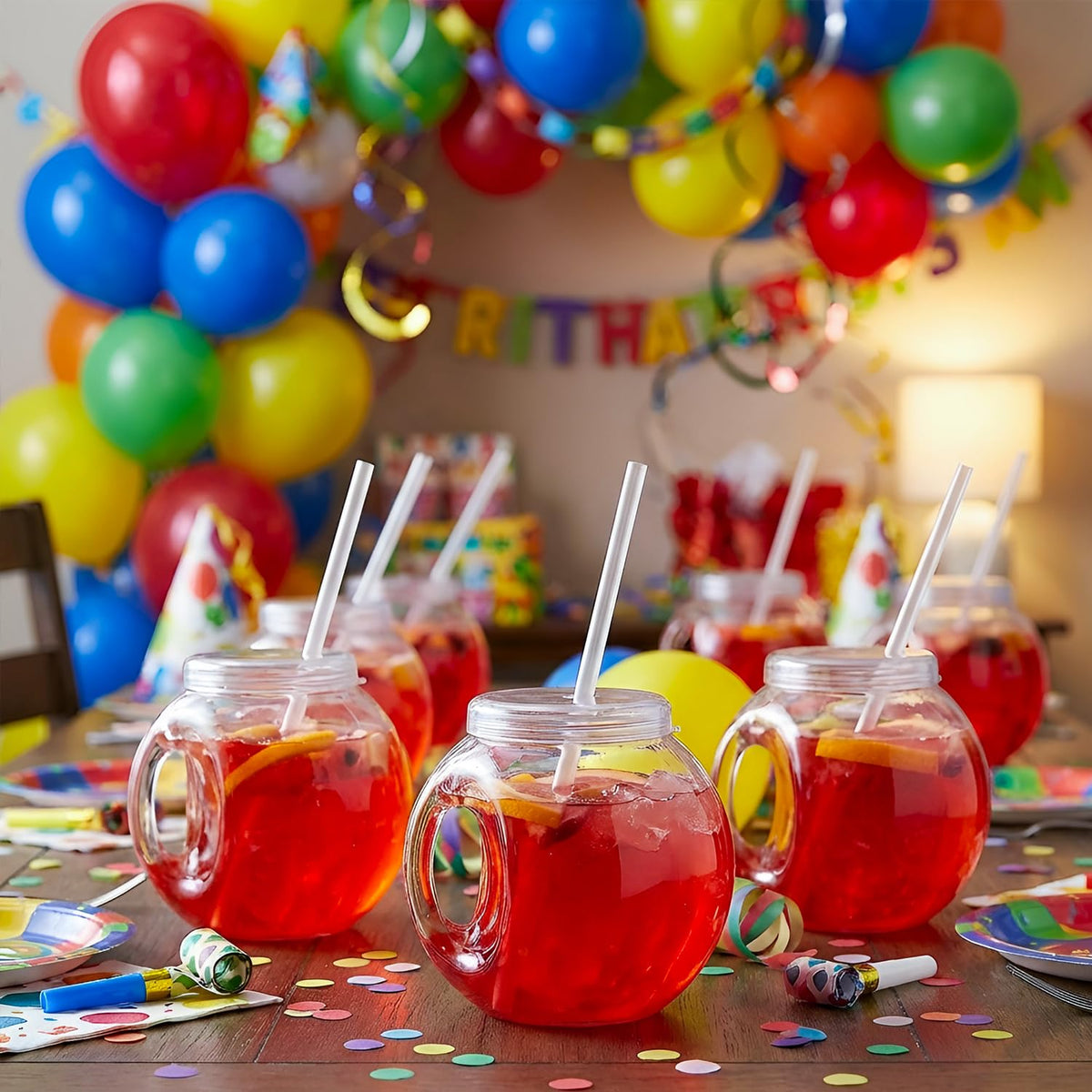 Fun Express 30oz fishbowl cup ideal for beach, pool, and birthday gatherings.
