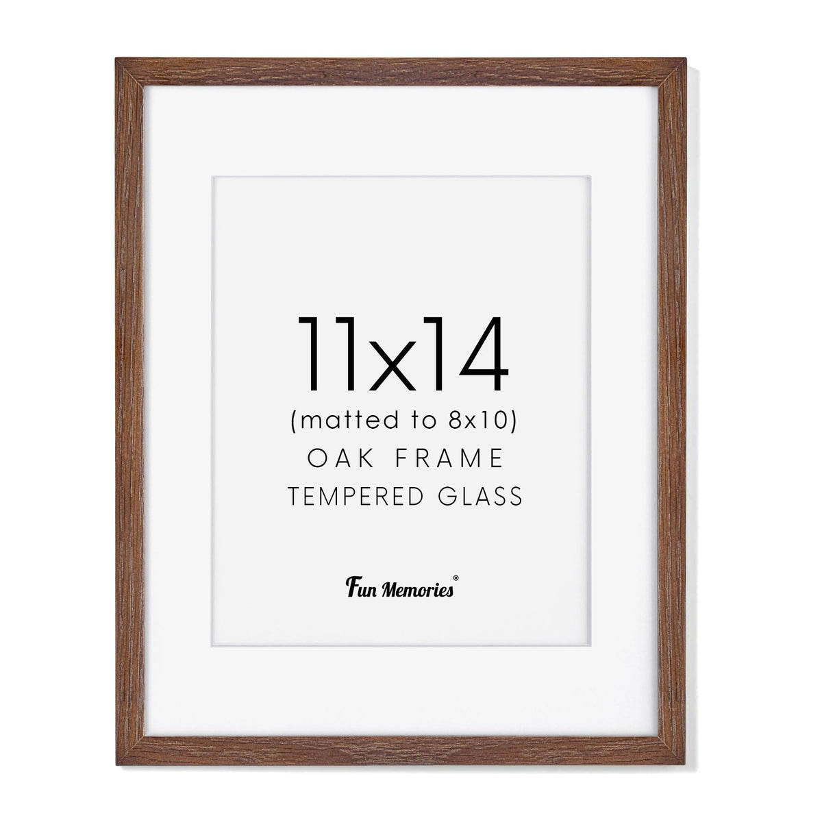 Fun Memories 11x14 oak wood frame on wall