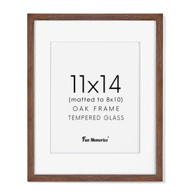 Fun Memories 11x14 oak wood frame on wall