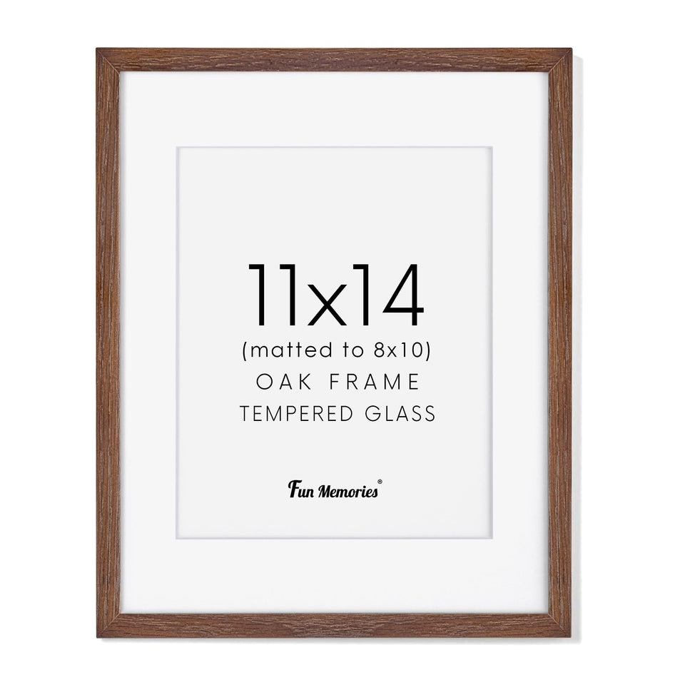 Fun Memories 11x14 oak wood frame on wall