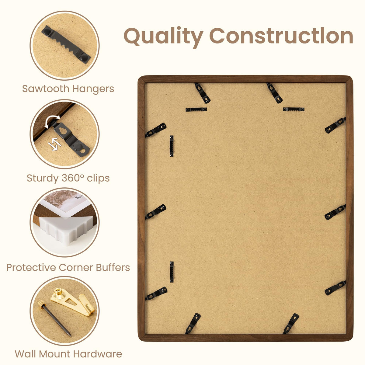 Fun Memories premium walnut wood brings natural warmth to any shelf or wall.