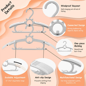 Funamily 6-clips on hangers for socks and towels
