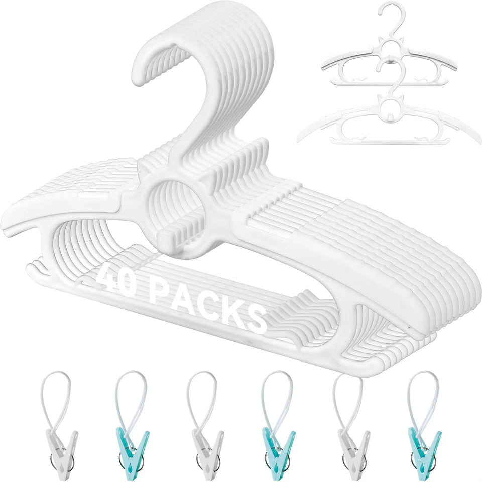 Funamily baby hangers with extendable shoulders maintain garment shape for growing wardrobes.