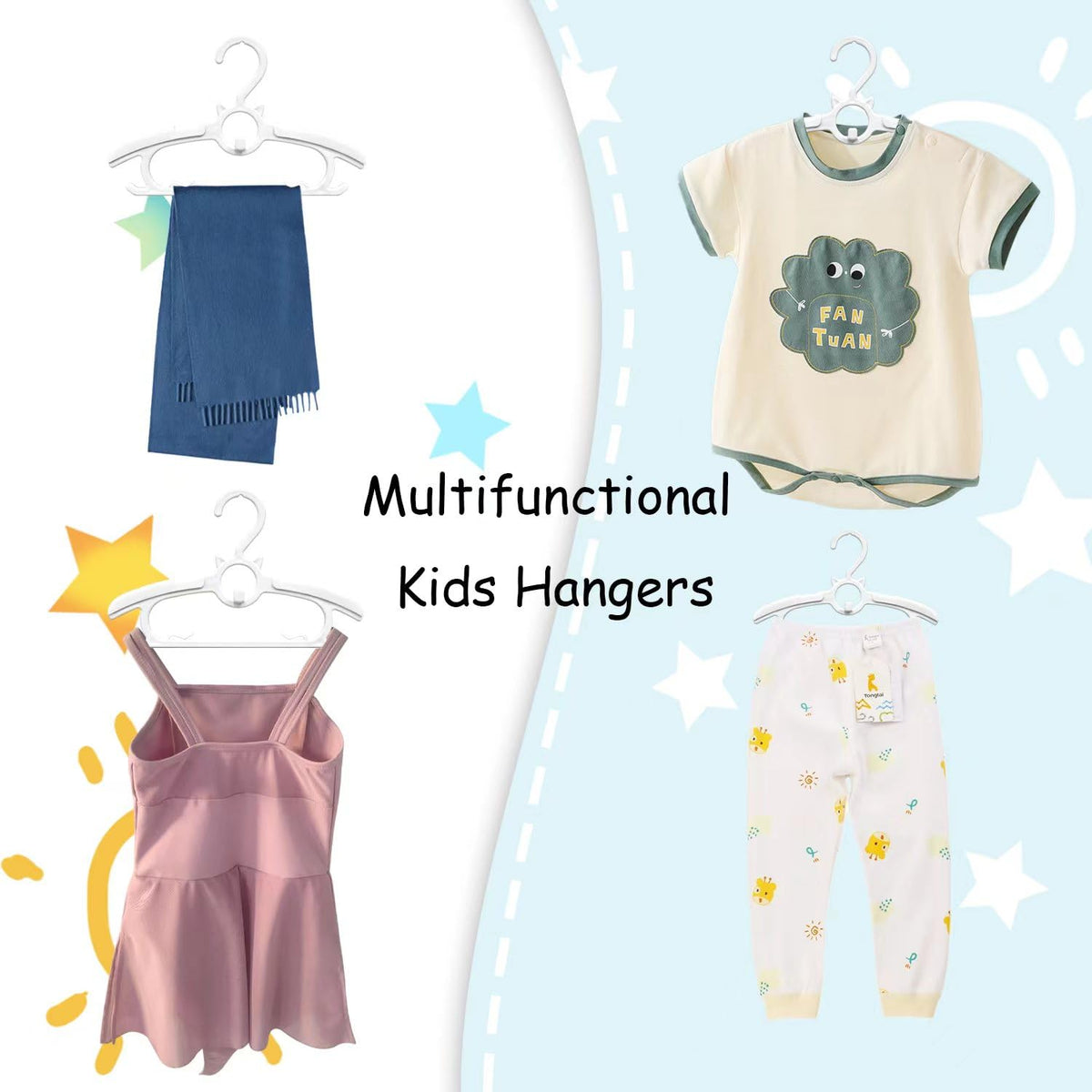 Funamily stackable design helps maximize small closet space.
