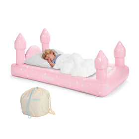 FUNBOY Pink Castle Twin inflatable bed setup for comfortable travel sleep