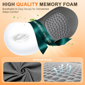FunBy memory foam contour cushions the spine for steady alignment.