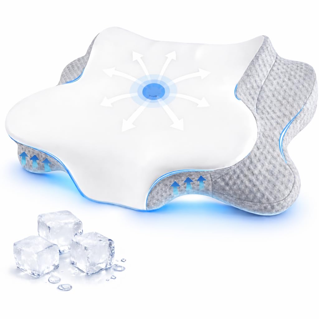 Funcube Cervical Neck Pillow contours for ergonomic neck support, ideal for side sleepers.