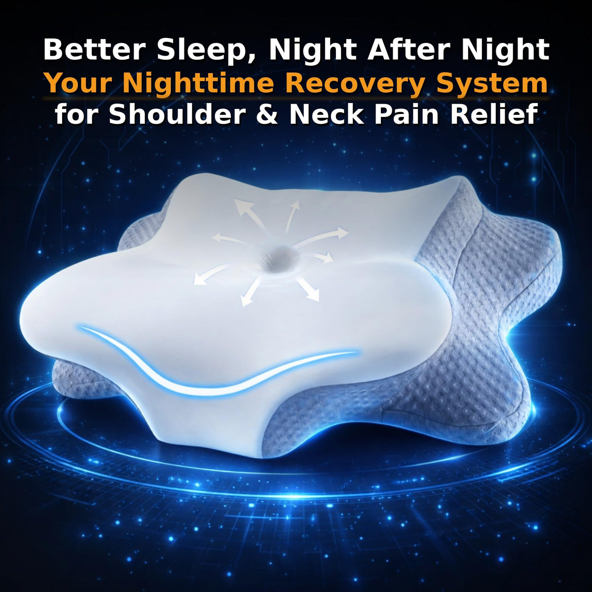 Funcube Memory Foam Neck Pillow adapts to head shape for balanced support.