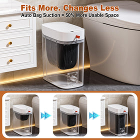 Funest 3.5-gallon trash can fits compact spaces without sacrificing convenience.