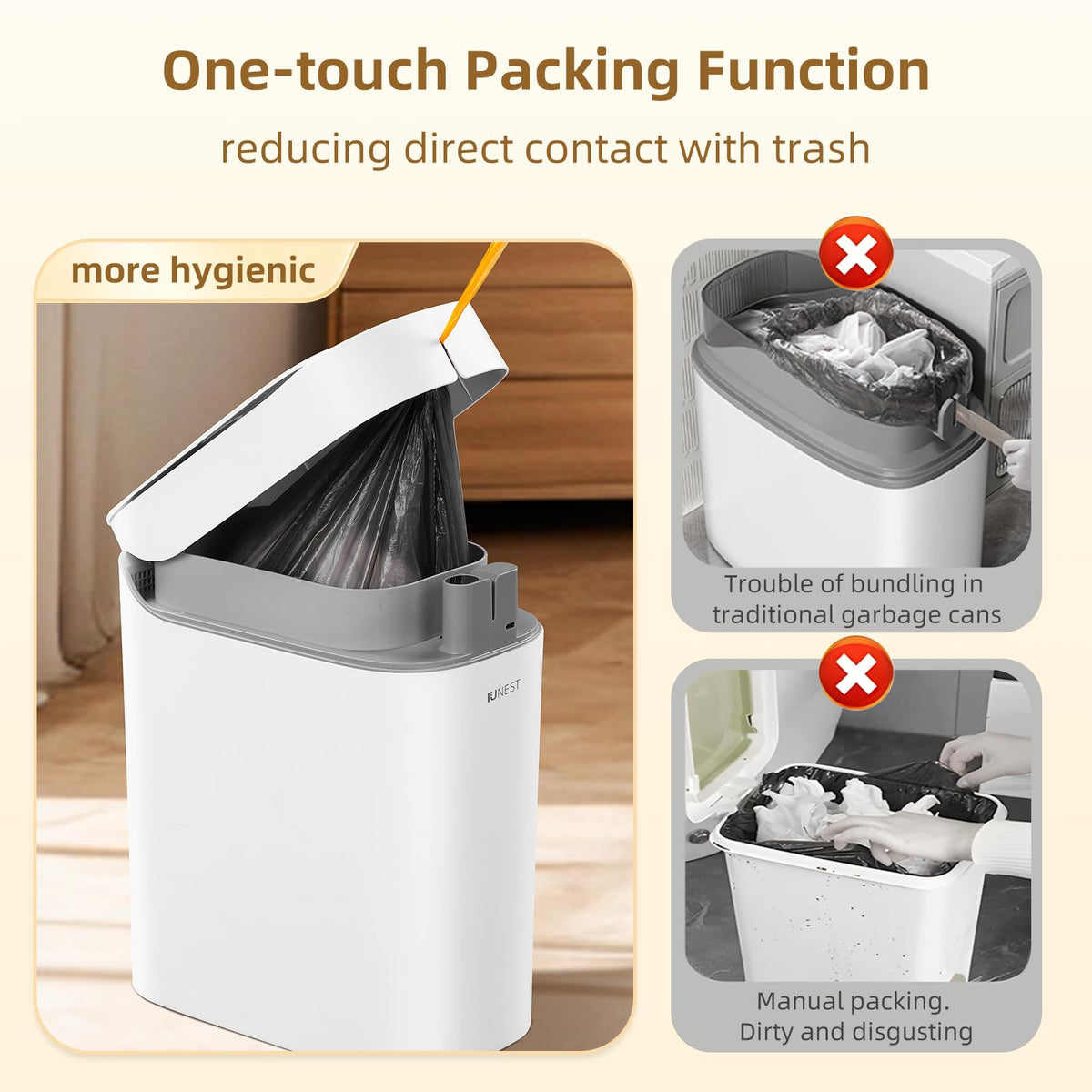 Funest one-second automatic packing seals bag with minimal contact