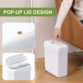 funest waste bin with secure lid prevents spills and messes
