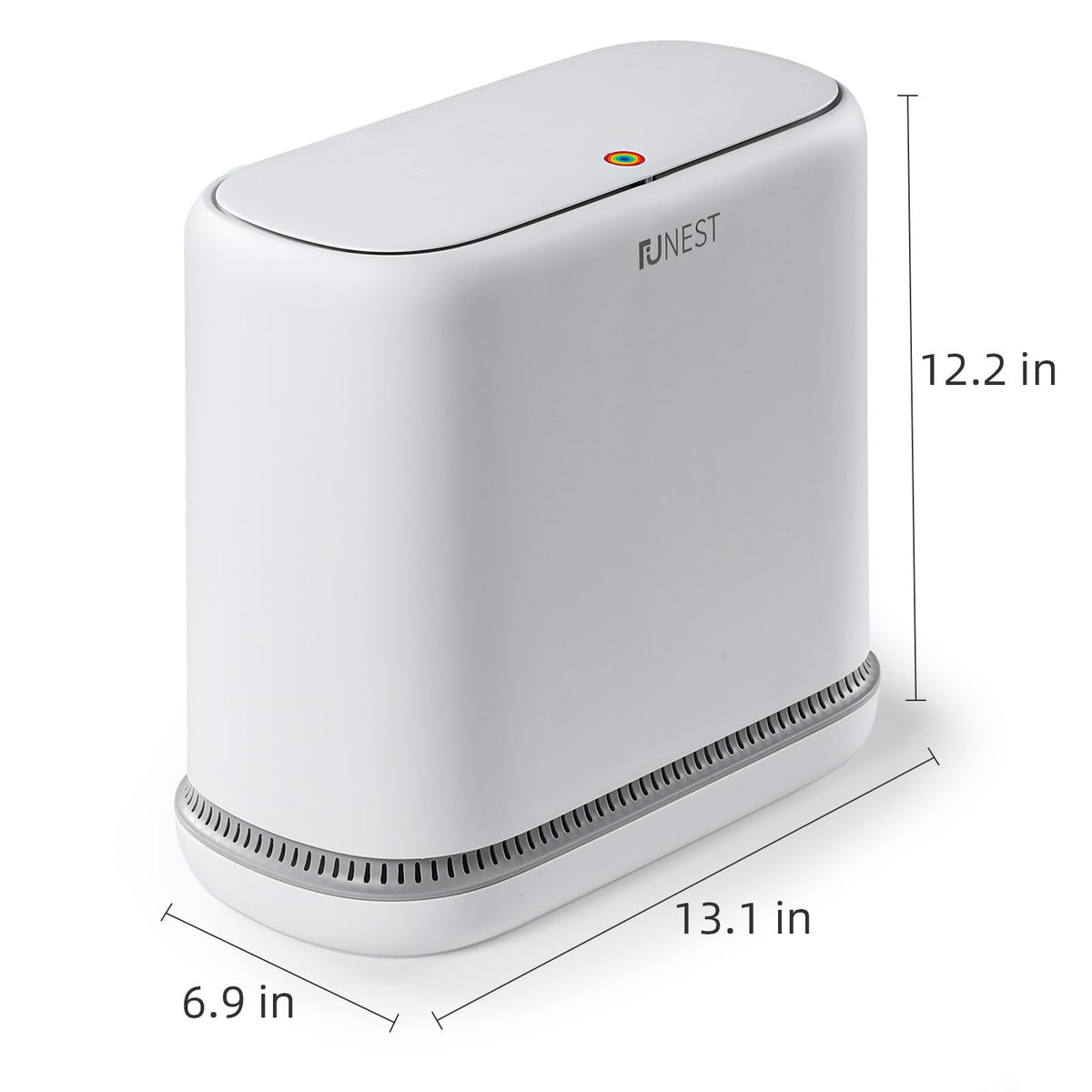 Funest trash can used in bathroom, office, and bedroom scenarios