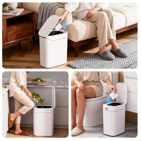Funest daily-use trash can offers durable construction and moisture-resistant electronics.