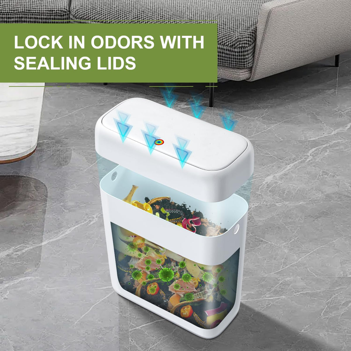 funest trash can with easy-grip handle enables single-handed lifting