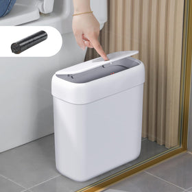 funest trash can with press-top lid keeps hands clean and odor contained