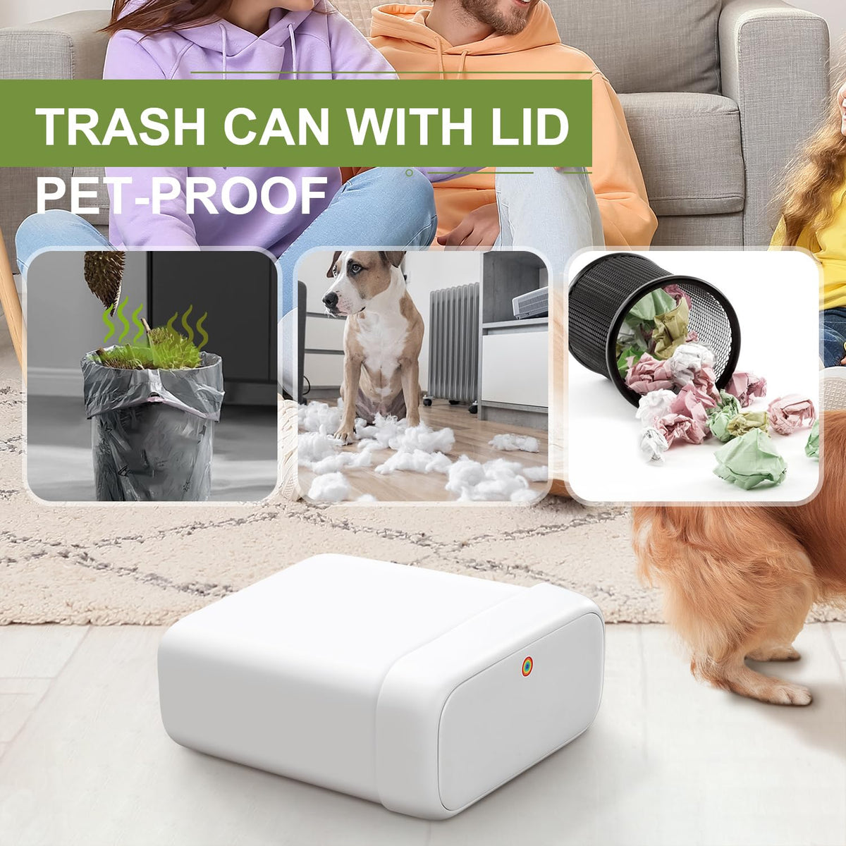funest trash can slim design adds a stylish touch to any room