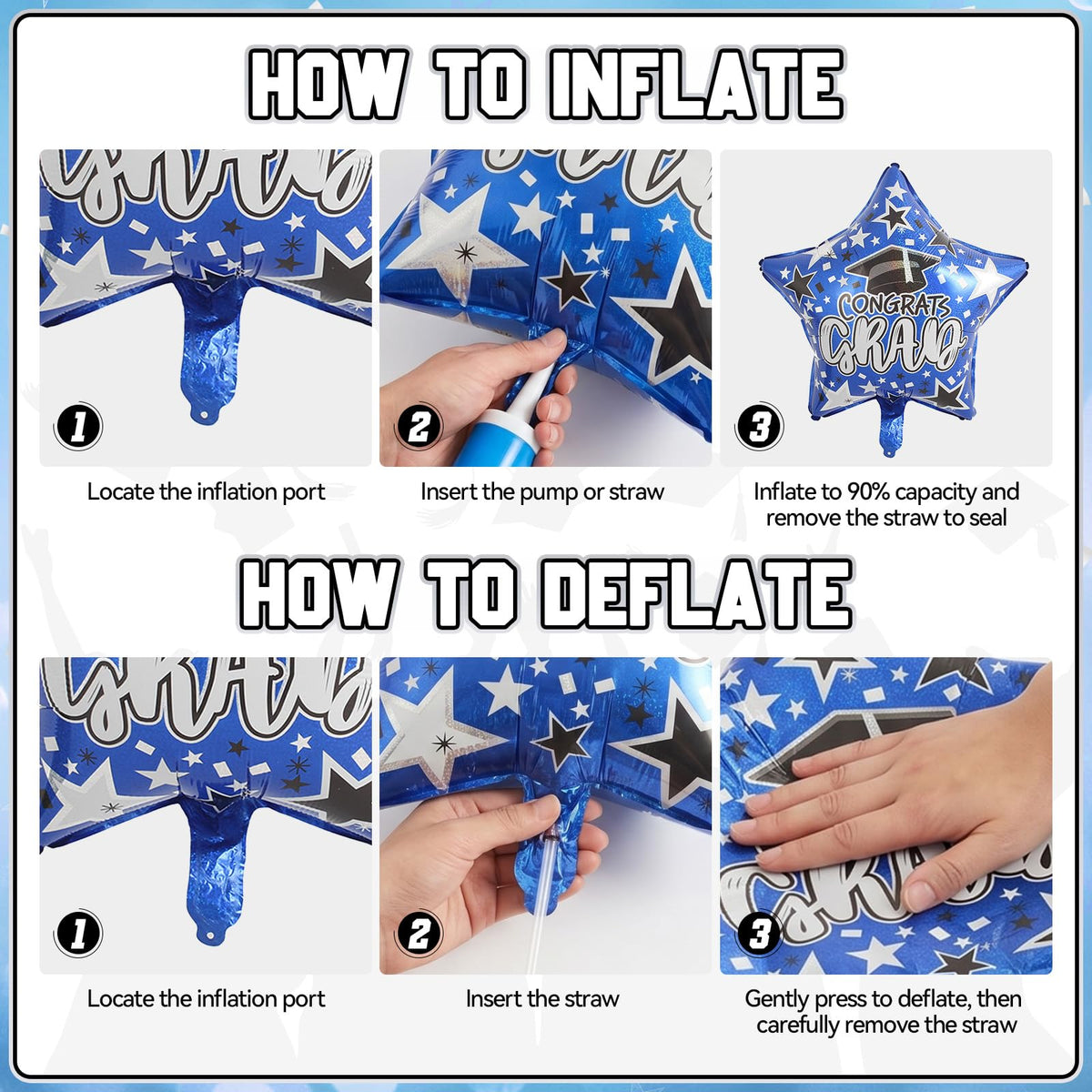 FunHot graduation foil star balloon elevating the party setup