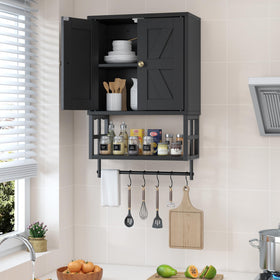 FUNHUKSON Farmhouse cabinet distressed wood texture enhances décor.