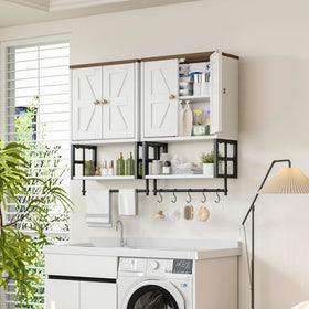 Moisture-resistant engineered wood with a vintage white finish.