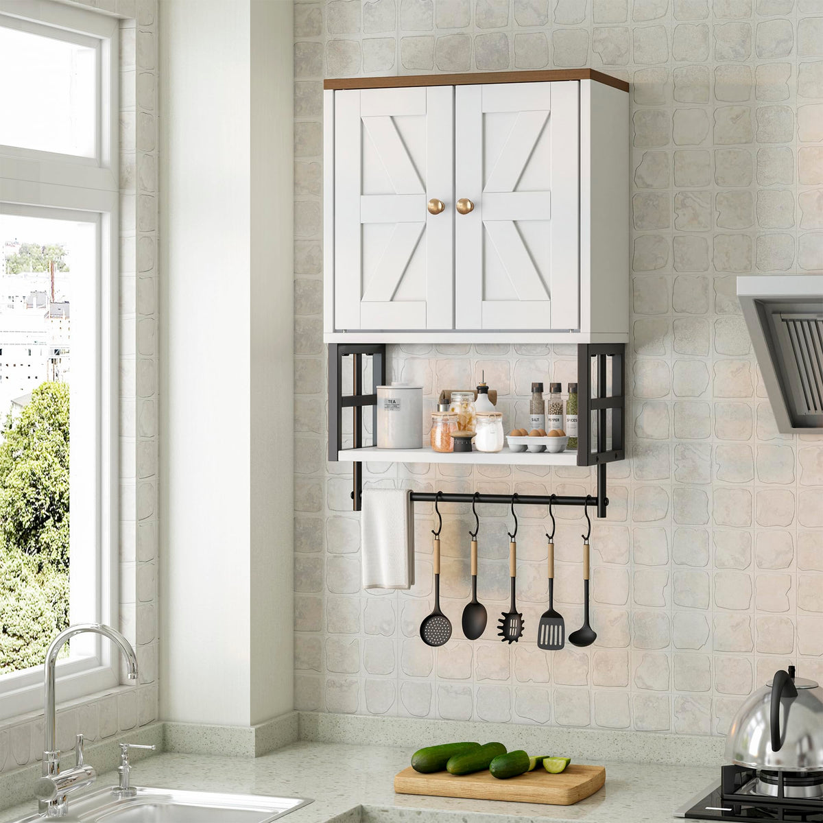 Pre-drilled holes and included hardware simplify installation.