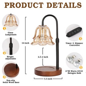 Funistree adjustable-height lamp enables top-down melting for even scent release