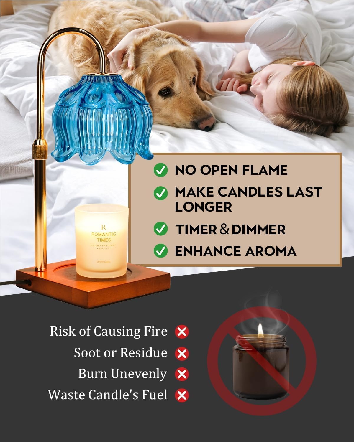 Funistree lotus-design warmer adds elegant decor while melting wax
