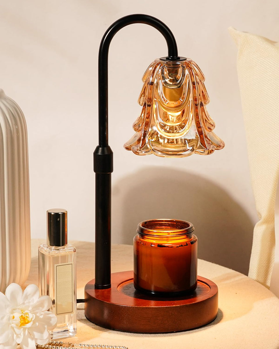 Funistree candle warmer flower lamp with timer creating a safe, cozy glow