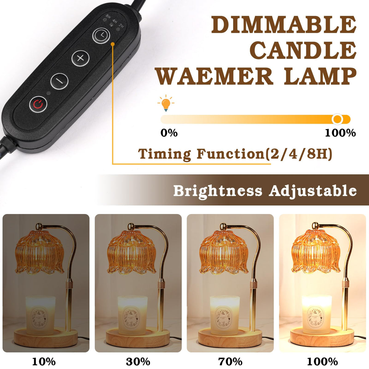 Funistree candle warmer lamp dimmable control for adjustable ambiance