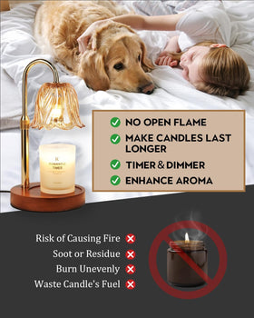 Funistree gold candle warmer lamp height-adjustable pole accommodates various jar sizes elegantly.