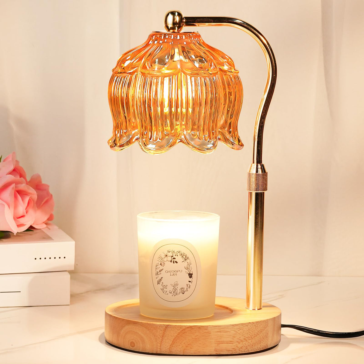 Funistree candle warmer lamp with jar candle focus for safe, flame-free fragrance