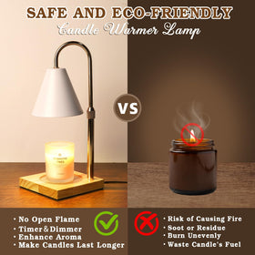 Funistree dimmable candle warming lamp closeup showing heat control