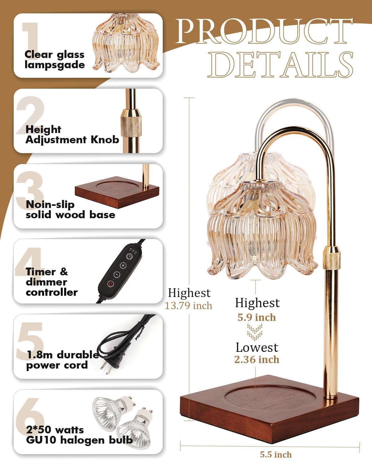 Funistree flameless warmer uses dual bulbs for even melting.