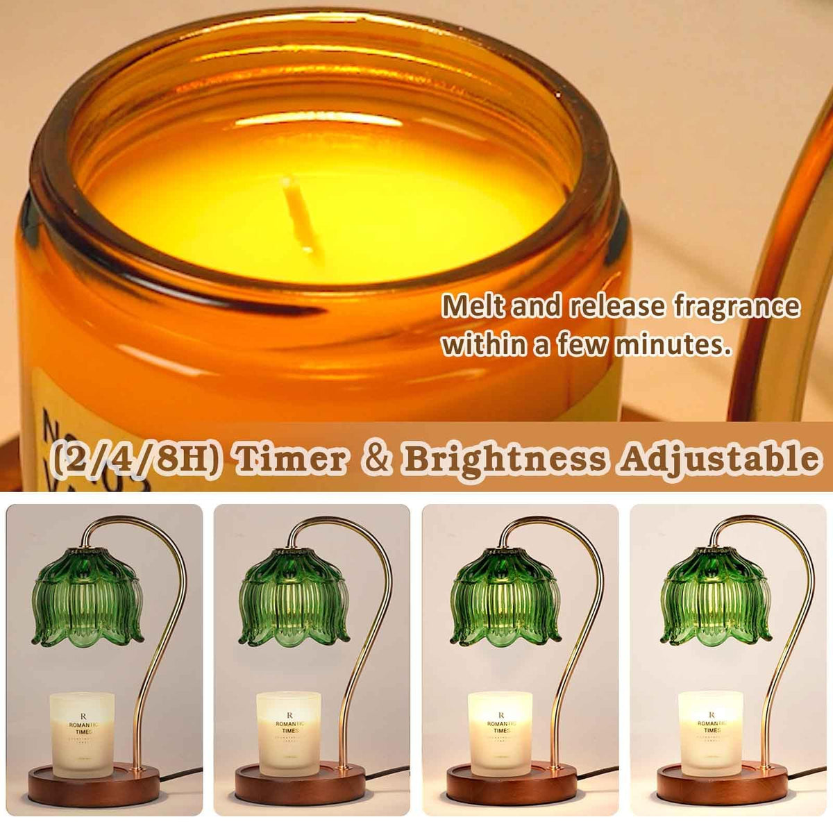 Funistree flower candle warming lamp creates a cozy glow for relaxing evenings.