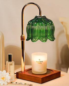Funistree green candle warmer lamp base providing stability during use