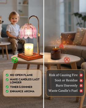 Funistree pink candle warmer flameless safety for homes with kids and pets.