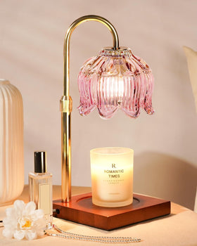 Funistree pink candle warmer lamp base ensures stable, safe melts for jar candles.