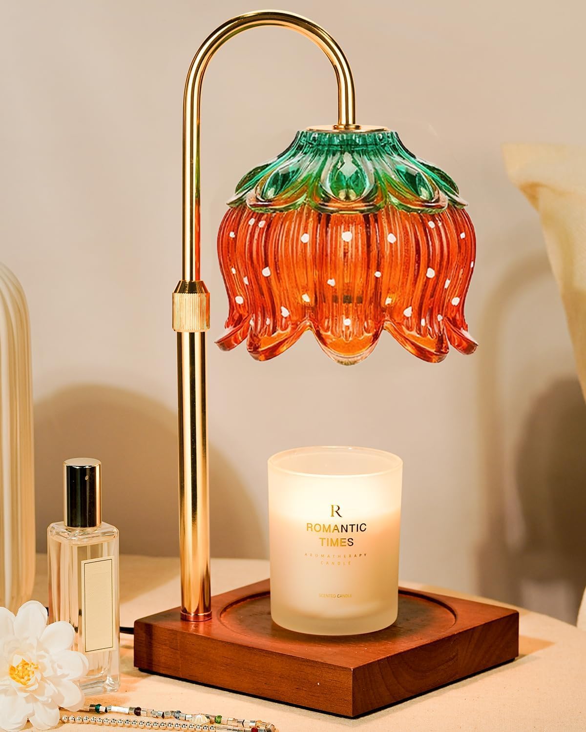 Funistree Strawberry Candle Warmer Lamp base with stable platform for safe heating