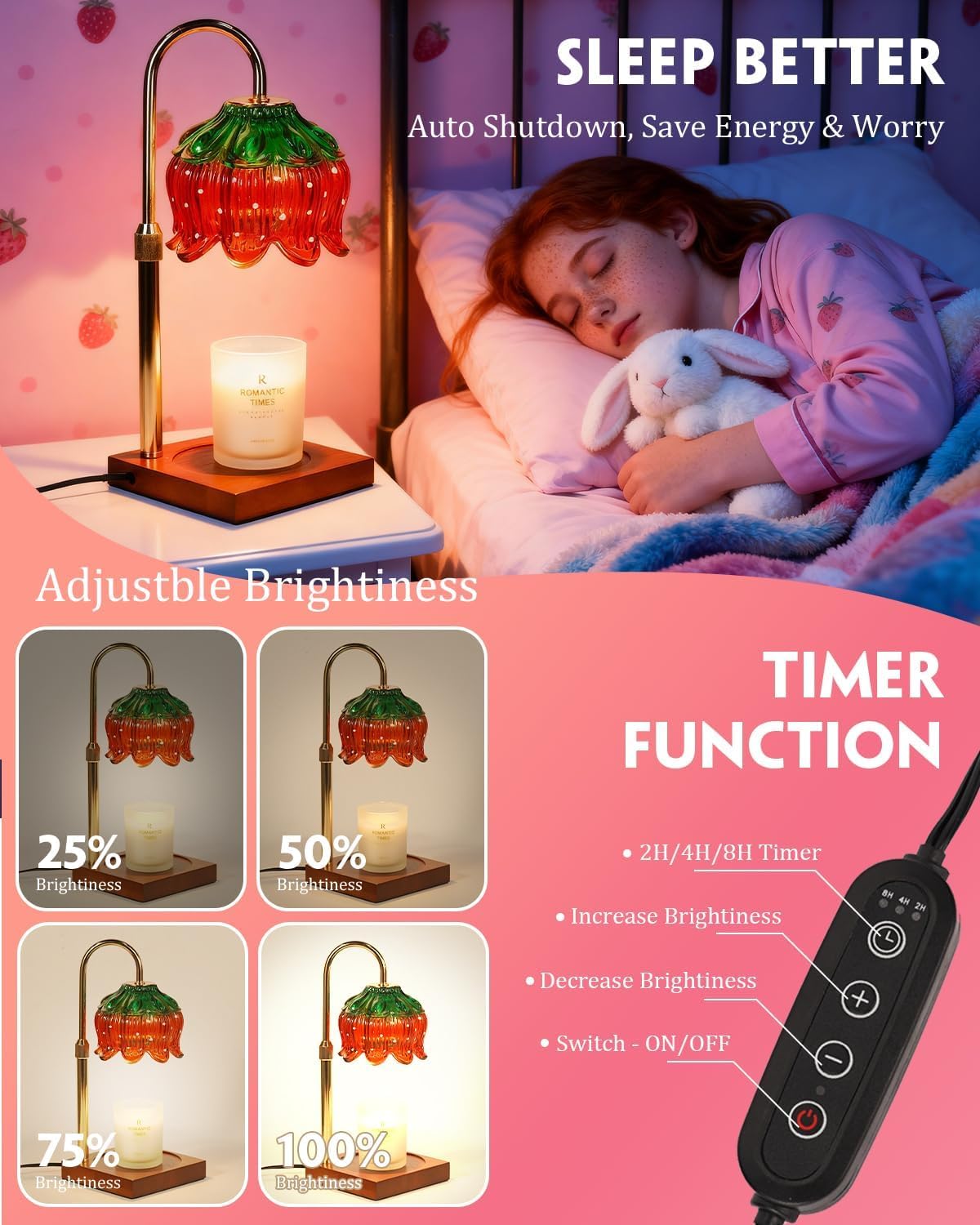 Funistree strawberry-inspired design enhances living spaces like bedrooms and baths