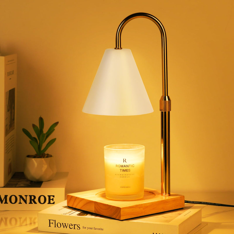Funistree white candle warmer lamp front view adds cozy ambiance