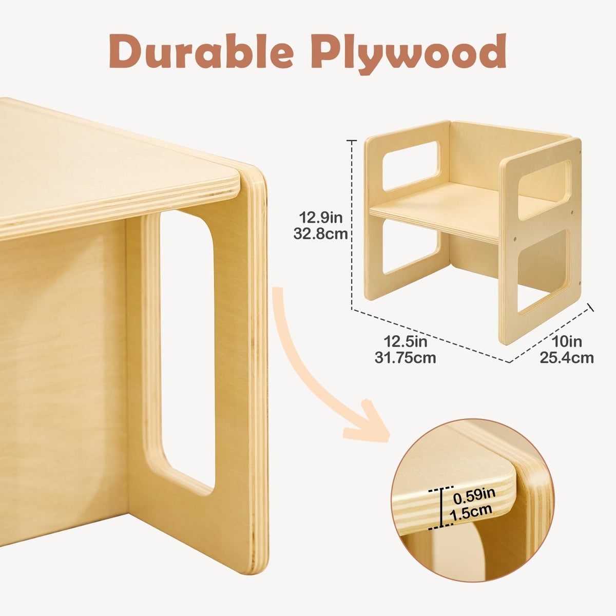 FUNLIO Montessori chair used as toddler step-stool for reaching tasks