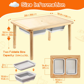 Kids playing with FUNLIO table in sand and water, organized and accessible