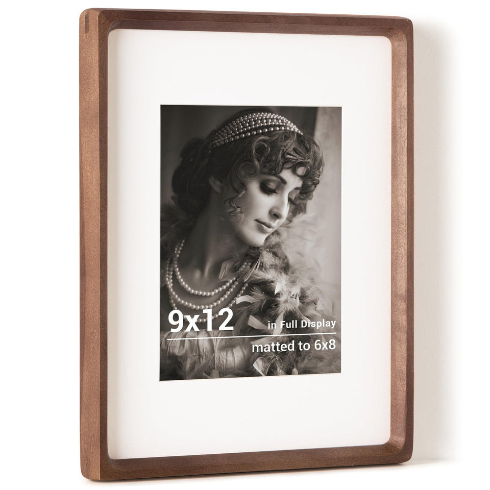 Fun Memories 9x12 walnut frame front view showing rich grain and classic style