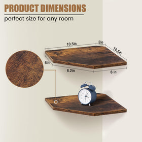 Fun Memories corner shelf wall mount with hidden brackets easy assembly for a clean look