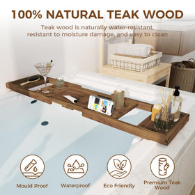 Fun Memories teak bath tray book stand for hands-free reading in the tub
